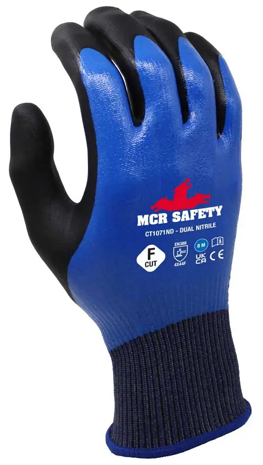 MCR Safety Tornado Gloves | Cut Resistant Safety Gloves PPE | CT1071 | CT1071ND | Graphene | Double Dip Nitrile