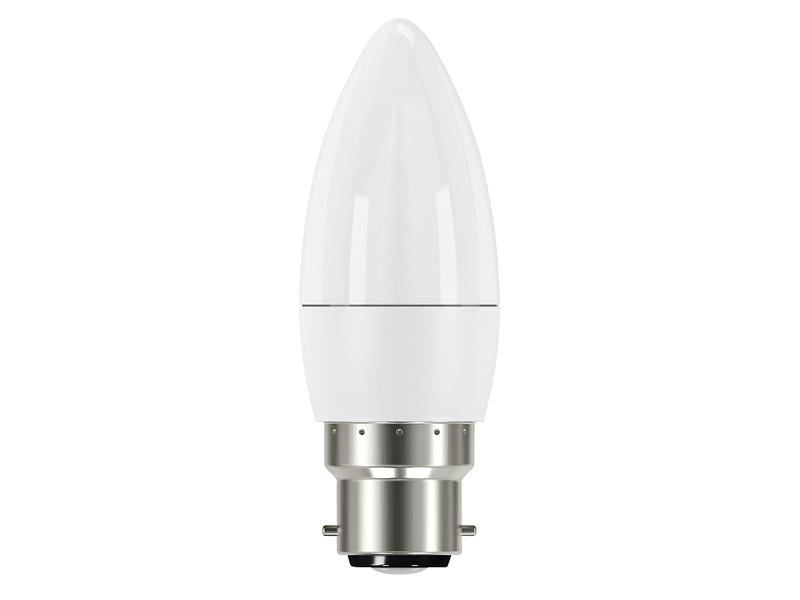 LED BC (B22) Opal Candle Non-Dimmable Bulb, Warm White 470 lm 5.2W