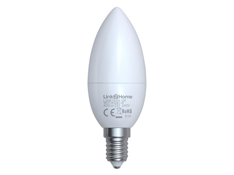 Wi-Fi LED SES (E14) Opal Candle Dimmable Bulb, White + RGB 400 lm 5W