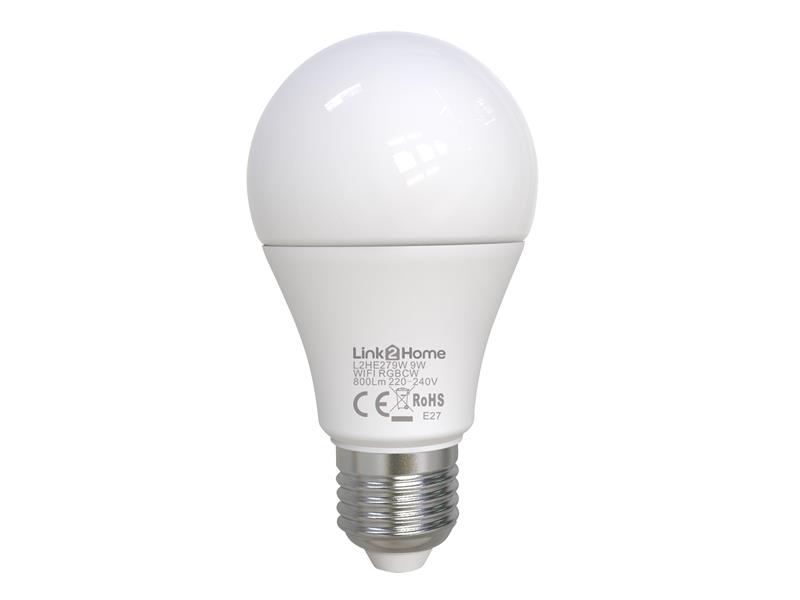 Wi-Fi LED ES (E27) Opal GLS Dimmable Bulb, White + RGB 800 lm 9W