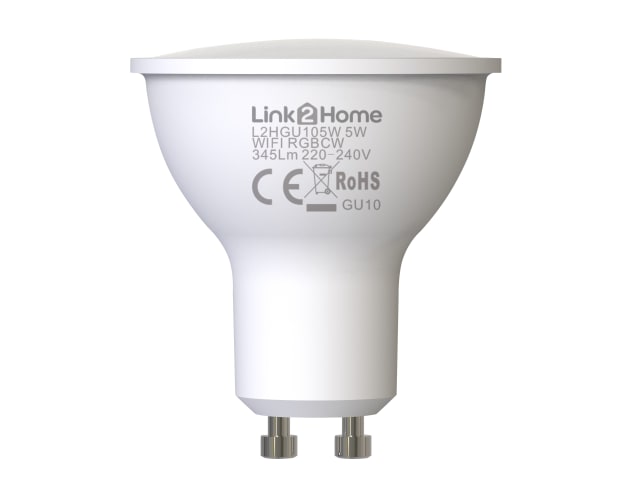 Wi-Fi LED GU10 Dimmable Bulb, White + RGB 345 lm 5W