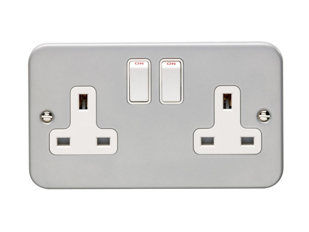 2 Gang 13Amp Dp Switched Socket Metal Clad