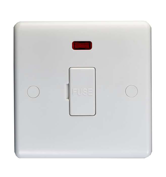 Enhance White Plastic 13A Fused Spur Unit With Neon