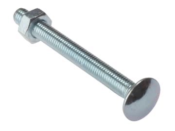 Carriage Bolt & Nut ZP M10 x 100mm Bag 10