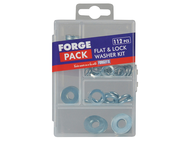 Flat & Lock Washer Kit, 112 Piece