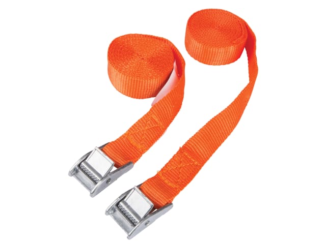 Cam Buckle Tie-Down Straps Twin Pack 2.5m