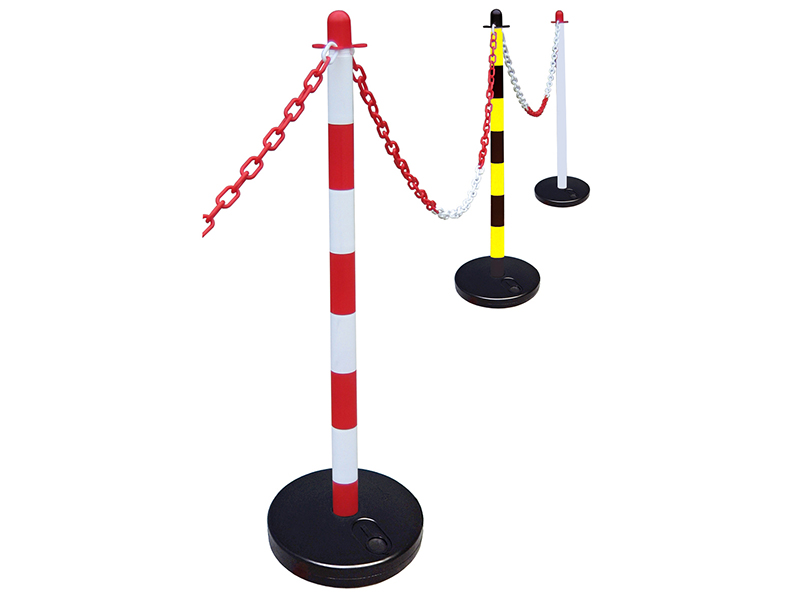 Plastic Post for Chain - Red / White