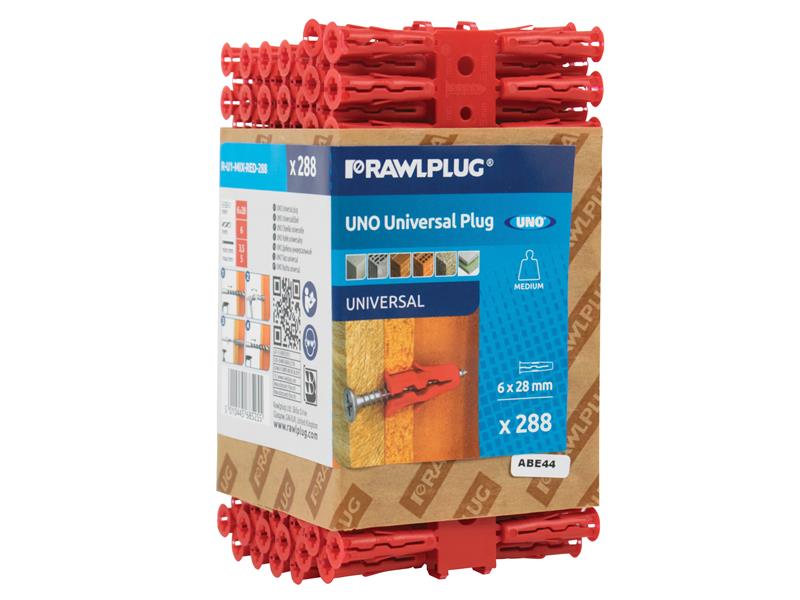 Red UNO® Plugs 6 x 28mm (Pack 288)