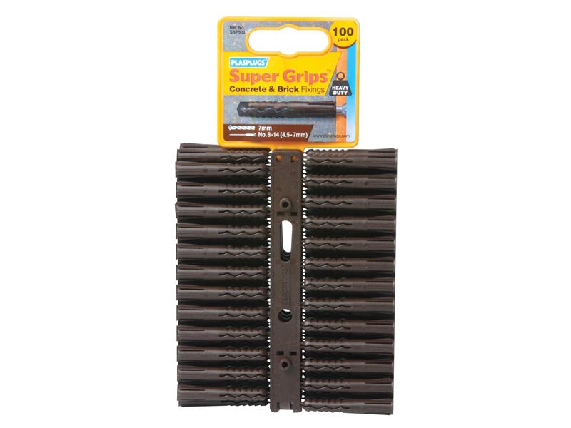 SBP 503 Solid Wall Super Grips Fixings Brown (100)