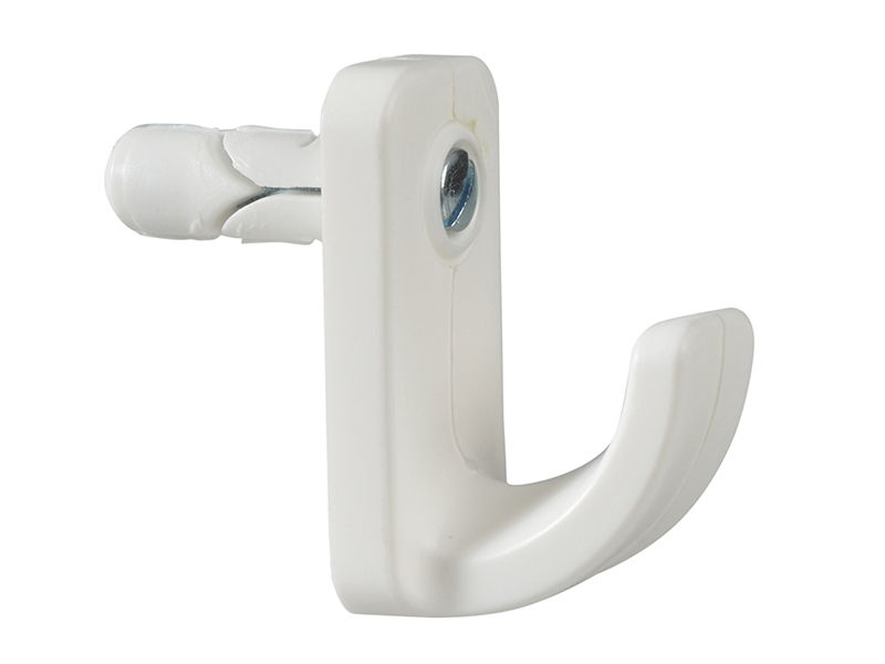 White Single Hollow Door Hook Pack of 1