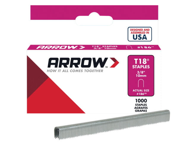 T18 Staples 10mm (3/8in) (Box 1000)