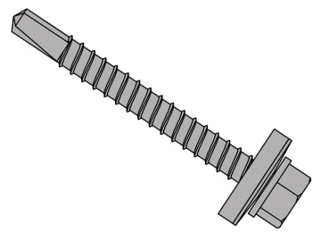 TechFast Roofing Sheet to Steel Hex Screw & Washer No.3 Tip 5.5 x 25mm Box 100