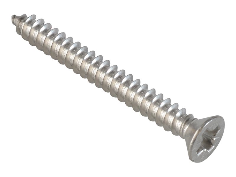 Self-Tapping Screw Pozi Compatible CSK A2 SS 1.1/2in x 8 ForgePack 12