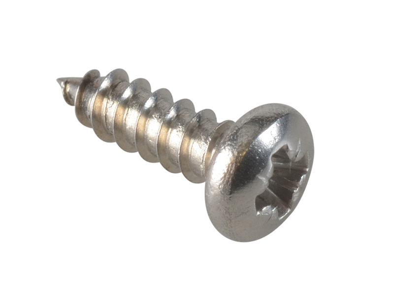 Self-Tapping Screw Pozi Compatible Pan A2 SS 3/8in x 4 ForgePack 80