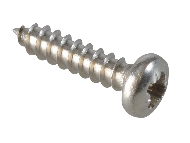 Self-Tapping Screw Pozi Compatible Pan A2 SS 1/2in x 4 ForgePack 60