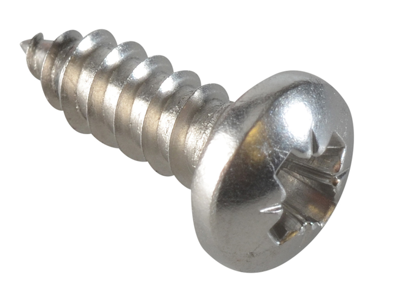 Self-Tapping Screw Pozi Compatible Pan A2 SS 1/2in x 8 ForgePack 40