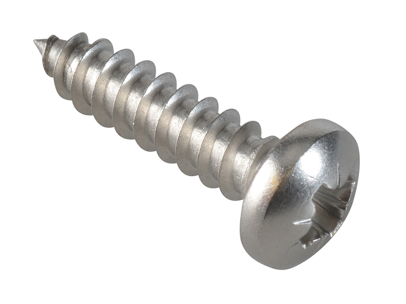 Self-Tapping Screw Pozi Compatible Pan A2 SS 3/4in x 10 ForgePack 20