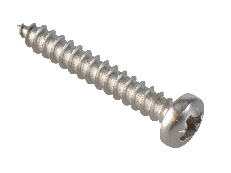 Self-Tapping Screw Pozi Compatible Pan A2 SS 3/4in x 4 ForgePack 50