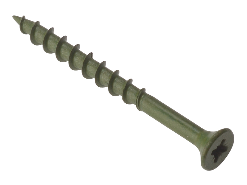 Decking Screw Pozi Compatible ST Green Anti-Corrosion 4.5 x 50mm Box 200