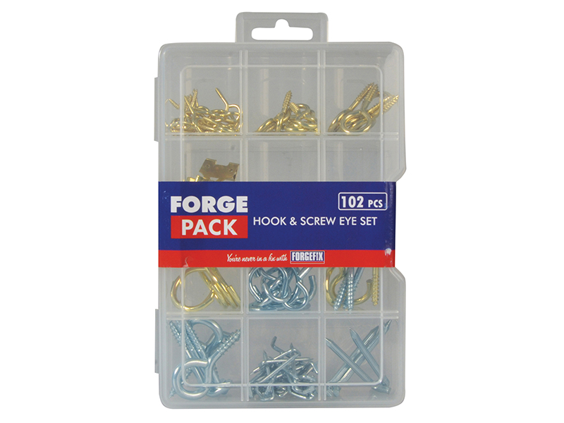 Hook & Screw Eye Kit, 102 Piece ForgePack