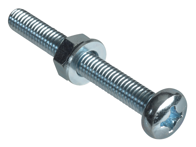 Machine Screw Pozi Compatible Pan Head ZP M6 x 50mm Forge Pack 4