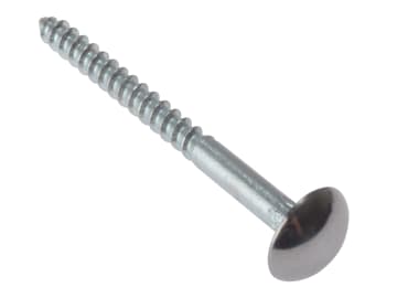 Mirror Screw Chrome Domed Top Slotted CSK ST ZP 1.1/2in x 8 Bag 10