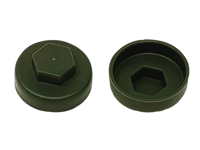 TechFast Cover Cap Olive Green 16mm (Pack 100)