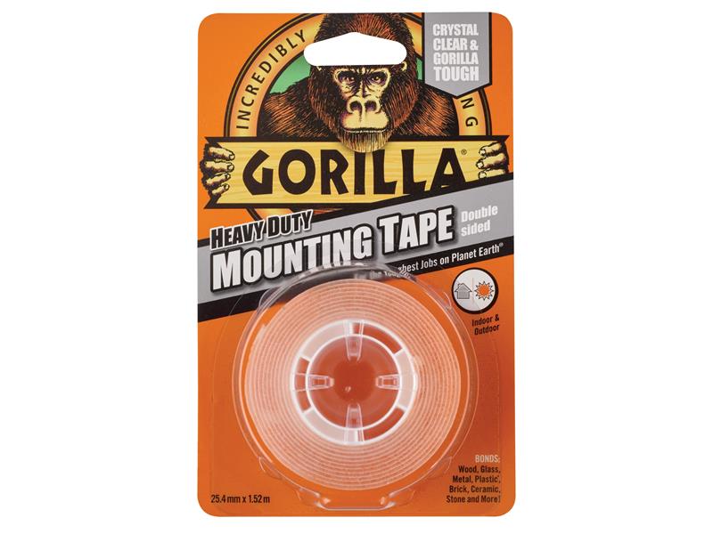 Gorilla Heavy-Duty Mounting Tape 25.4mm x 1.52m Crystal Clear