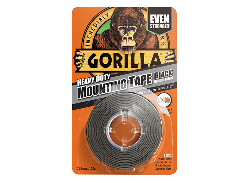 Gorilla Heavy-Duty Mounting Tape 25.4mm x 1.52m Black