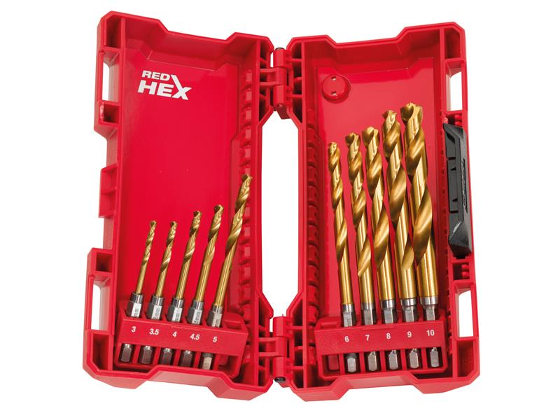 SHOCKWAVE HSS-Ground Titanium Metal Drill Bit Set, 10 Piece