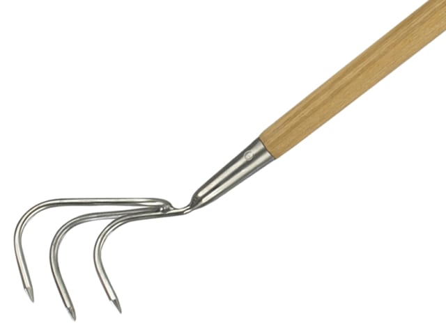 Stainless Steel Long Handled 3-Prong Cultivator, FSC®