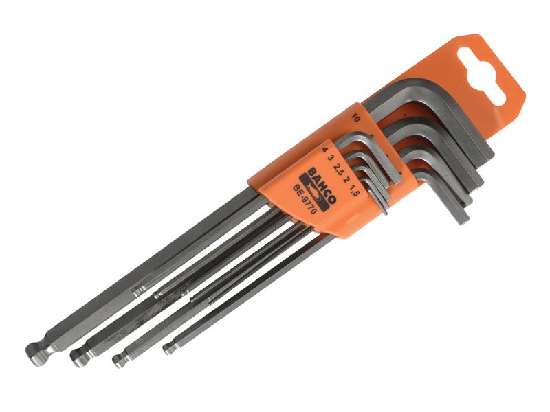 BE-9770 Metric Long Ball End Hex L-Key Set, 9 Piece