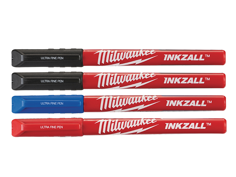 INKZALL Ultra Fine Tip Pen Assorted Colours (Pack 4)