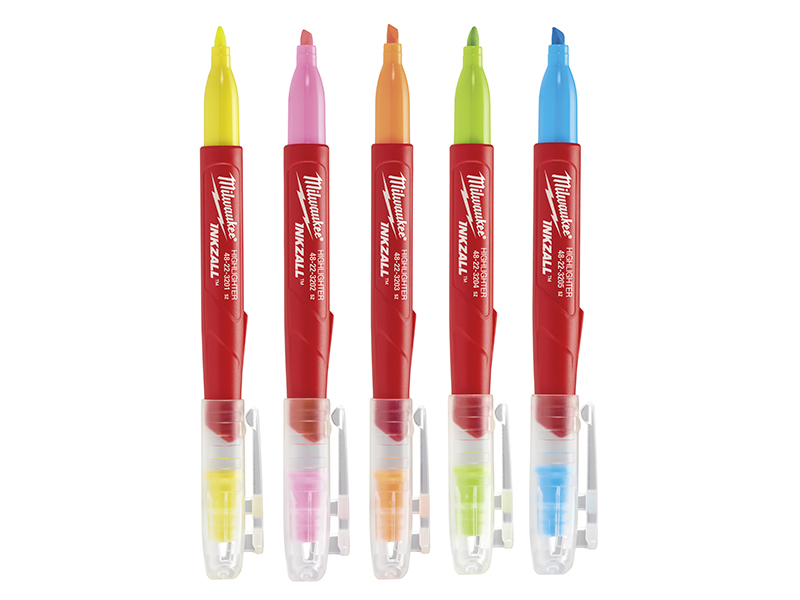 INKZALL Highlighter Assorted Colours (Pack  5)