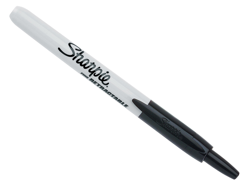 Retractable Fine Permanent Marker Black