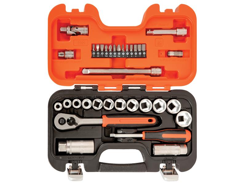 S330 Socket Set of 34 Metric 3/8in Drive + 1/4in Accessories