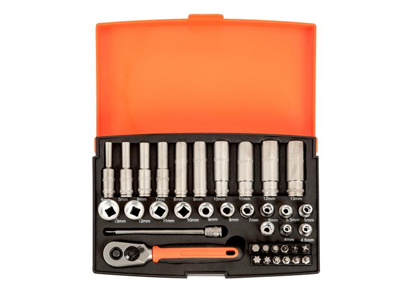 SL25L Socket Set of 37 Metric 1/4in Deep Drive