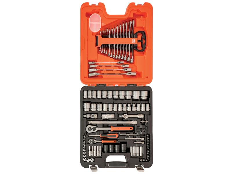 S87+7 1/4 & 1/2in Drive Socket & Spanner Set, 94 Piece