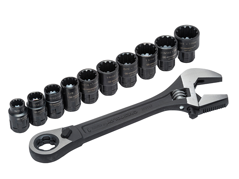 X6 Pass-Thru Adjustable Wrench Set, 11 Piece