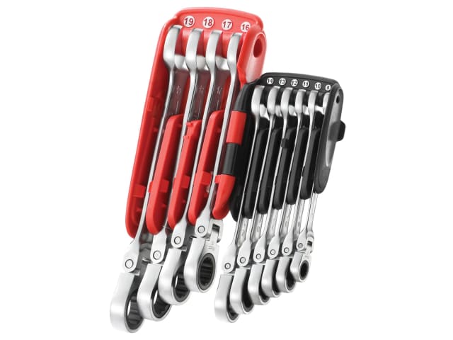 467BF.JP10PB Ratchet Combination Flexi Wrench Set, 10 Piece