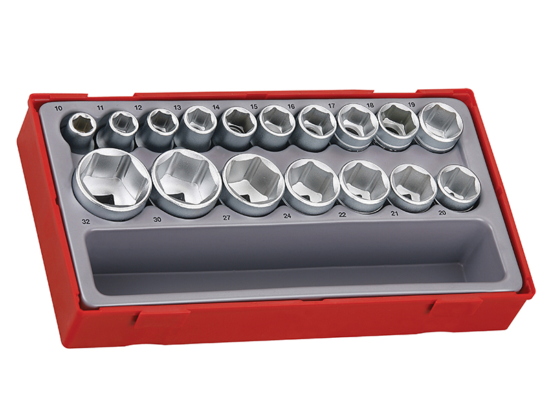 TT1217-6 Metric 6-Pt Socket Set, 17 Piece - 1/2in Drive