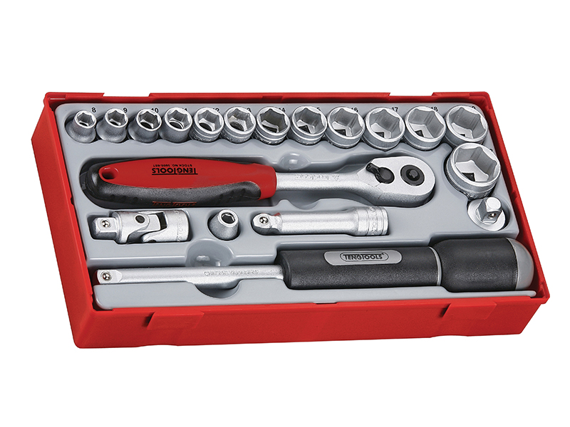 TT3819 Regular Metric Socket Set,  19 Piece -  3/8in Drive