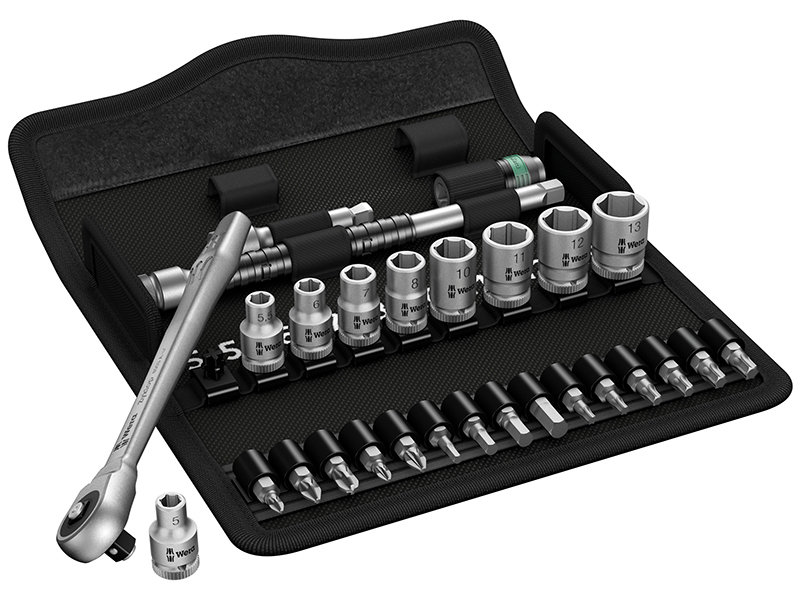 8100 SA 7 Zyklop Metal Push Ratchet & Socket Set of 28 Metric 1/4in Drive