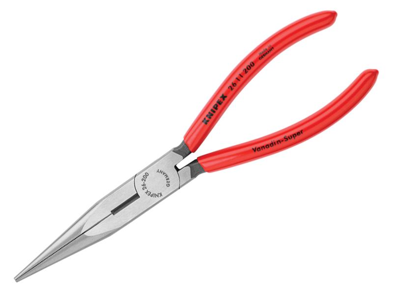 Long Snipe Nose Side Cutting Pliers PVC Grips 200mm (8in)