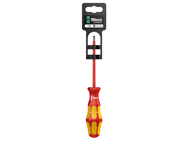 Kraftform Plus 160i VDE Insulated Screwdriver Slotted Tip 4.0 x 100mm