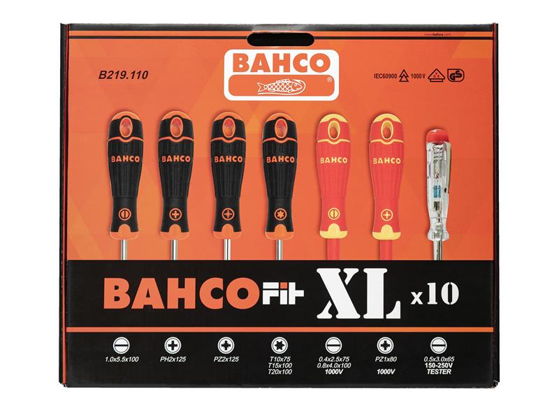 B219.110 BAHCOFIT XL Screwdriver Set, 10 Piece