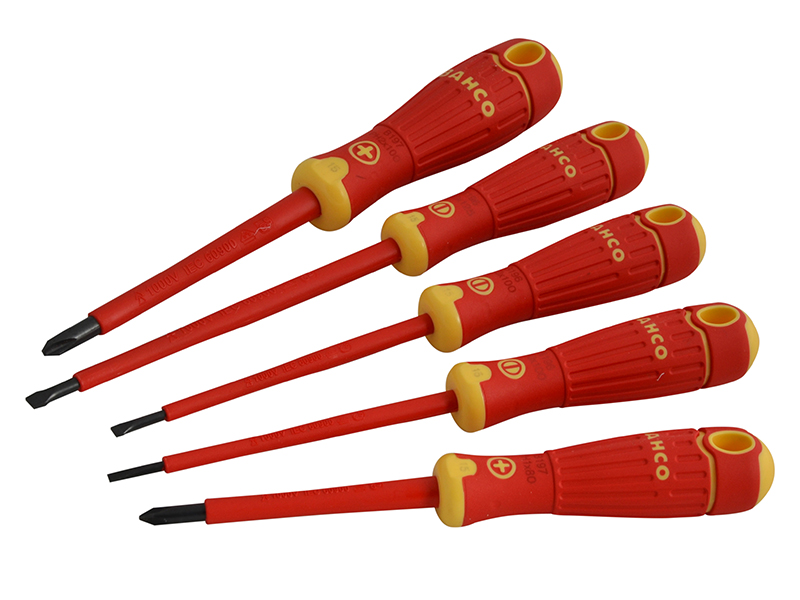 B220.005 BAHCOFIT Insulated Screwdriver Set, 5 Piece