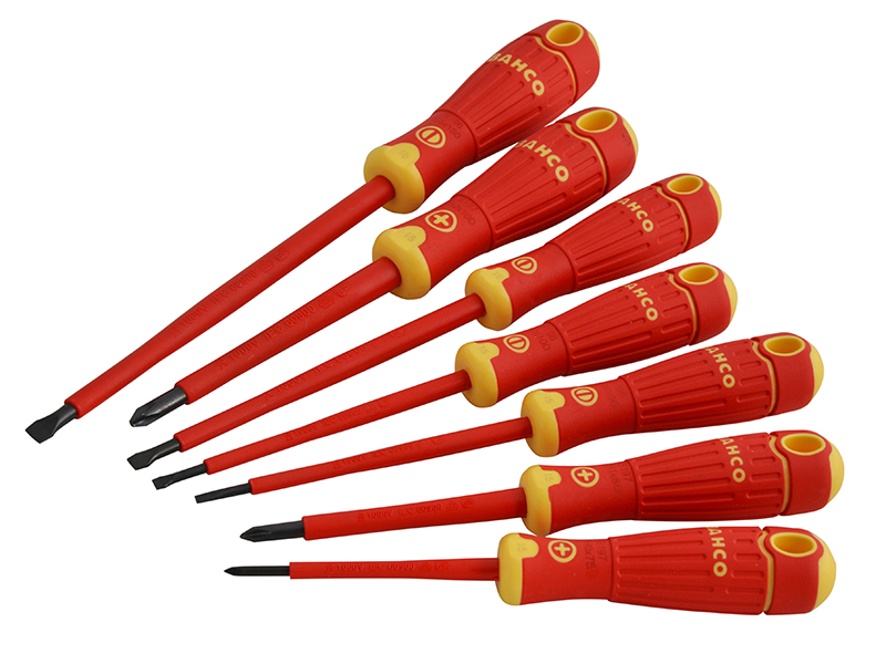 B220.007 BAHCOFIT Insulated Screwdriver Set, 7 Piece