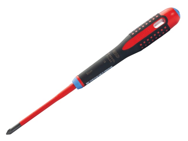 ERGO Slim VDE Insulated Pozidriv Screwdriver PZ1 x 80mm