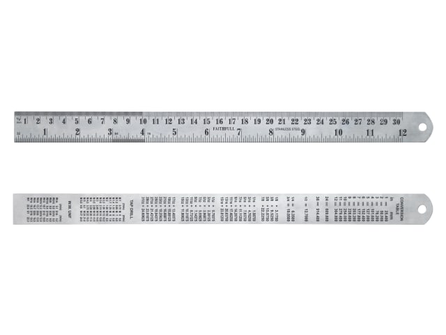 Steel Rule 300mm / 12in x 25mm